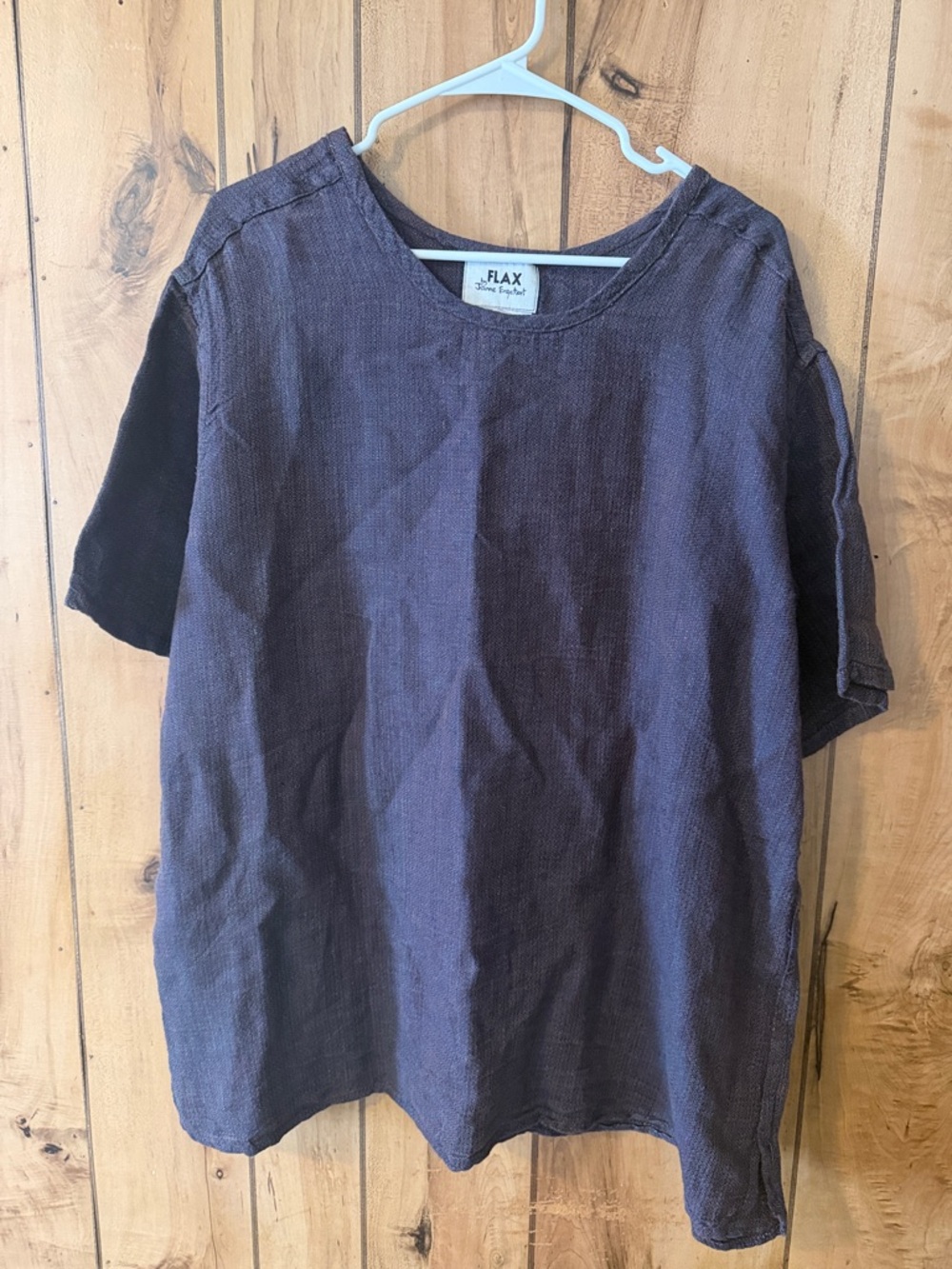 Flax plum heather linen top by Jeanne Engelhart